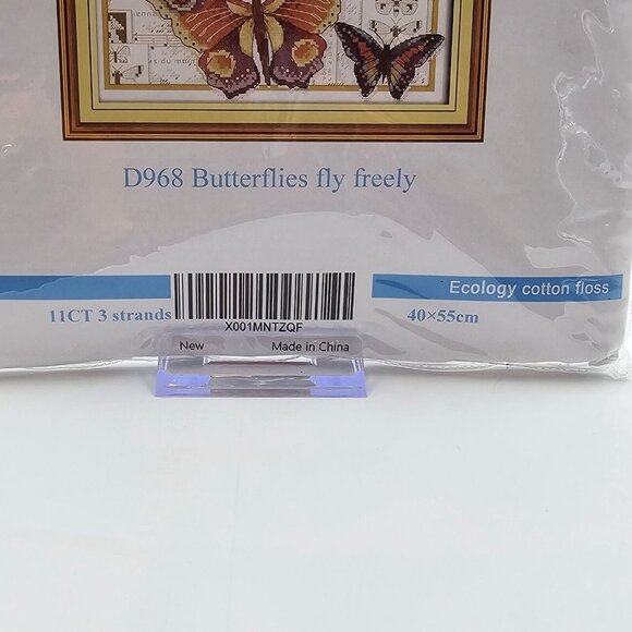 Maydear Butterflies Fly Freely Cross Stitch Kit Pre-Printed Fabric - Picture 2 of 5